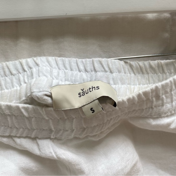 Sauths White Linen Wide Leg Pants - Picture 6 of 7